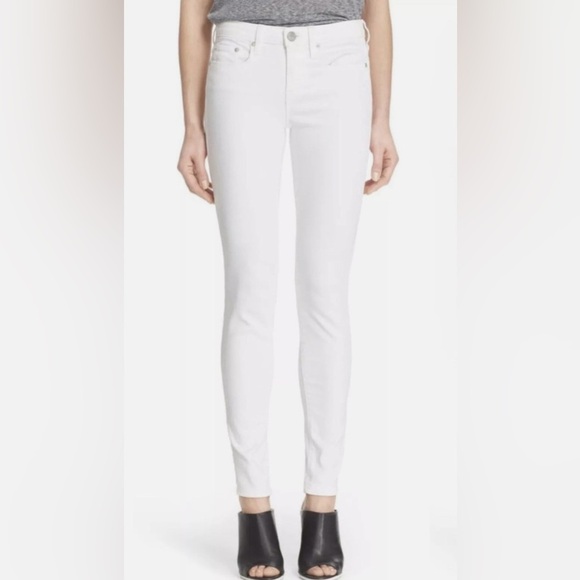 Vince 5 Pocket Skinny Women's Crisp White Skinny Jeans with Raw Hem - Picture 1 of 11